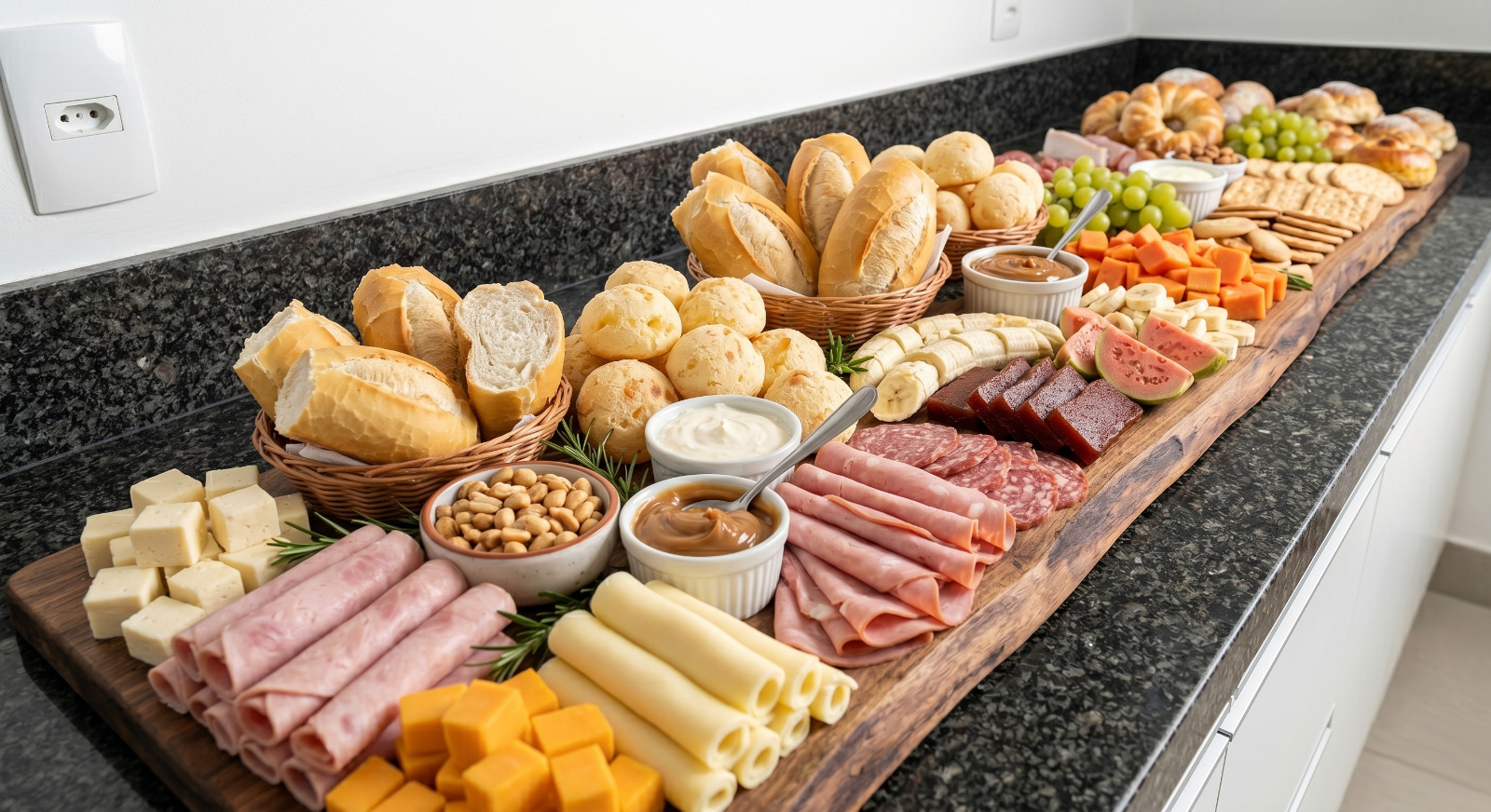 Tábua de frios premium com ingredientes selecionados da Padoca Votu